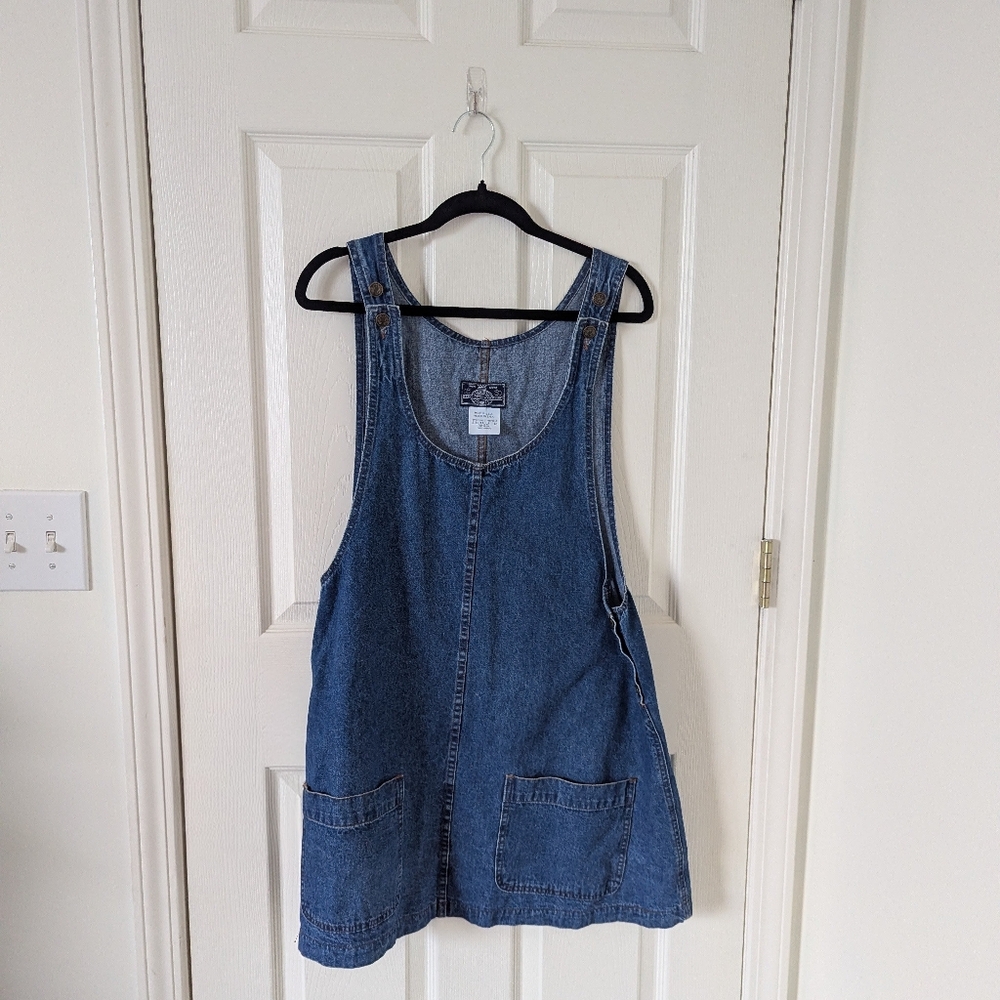 Denim Sleeveless Jumper Dress with Pockets